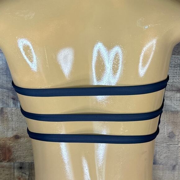 Mikoh Swimear Laniakea Banded Bandeau Strapless Bikini Top Gray SZ Small - Picture 4 of 7